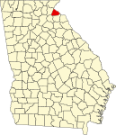 Map of Georgia highlighting Stephens County